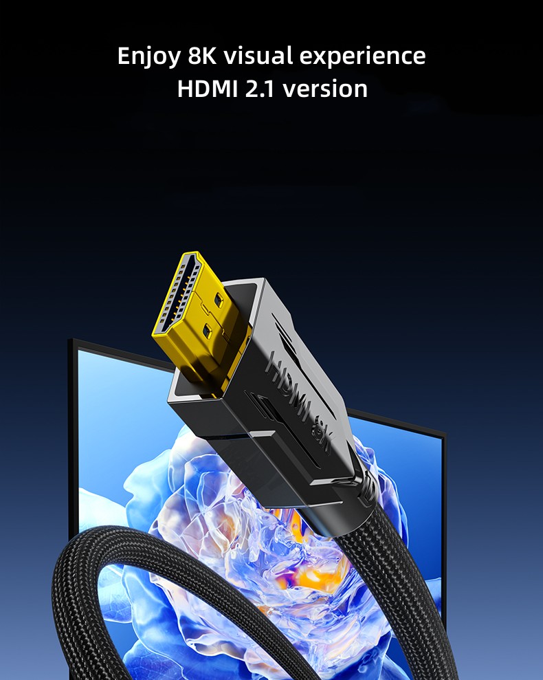 8K HDMI 2.1V Braided HD Cable